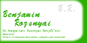 benjamin rozsnyai business card